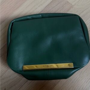 Demellier Green Leather  Bag with Gold Accent